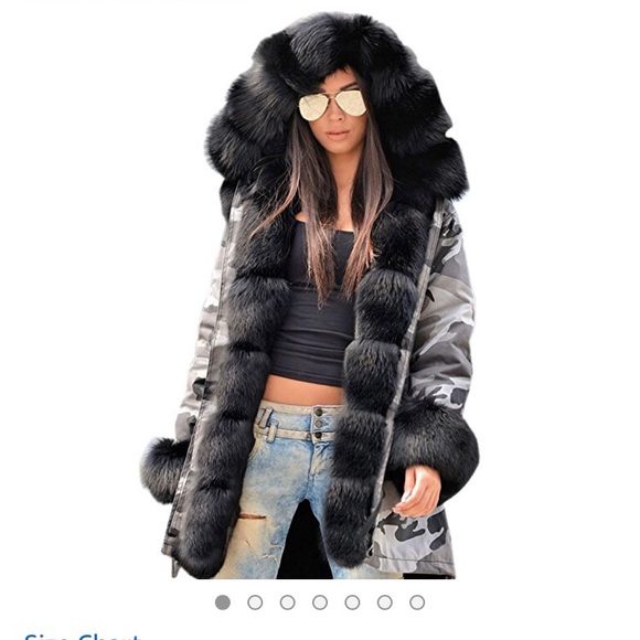 boliii Jackets & Blazers - SALE! Boliii grey camo with black  faux fur